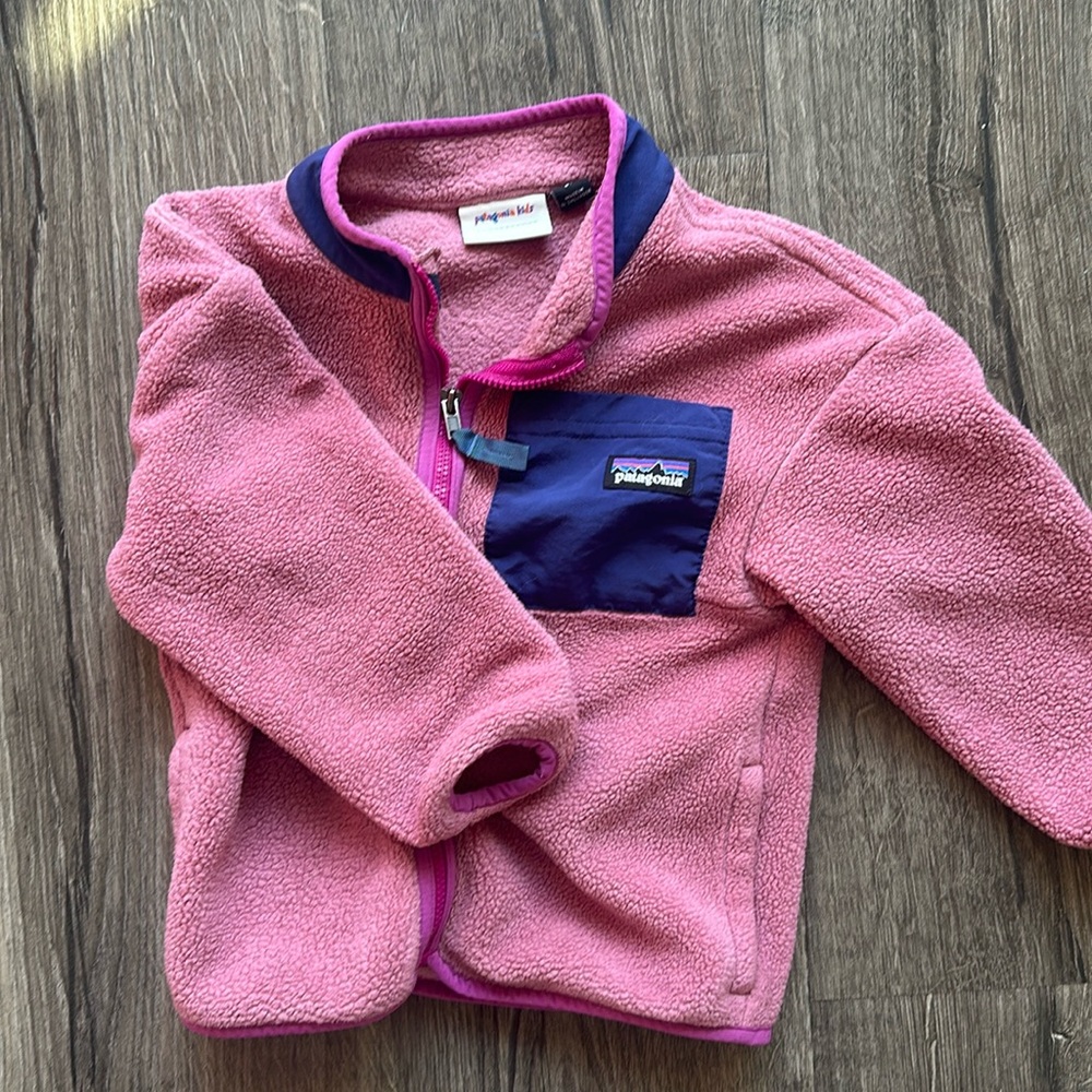 Patagonia kids synchilla pink fleece jacket